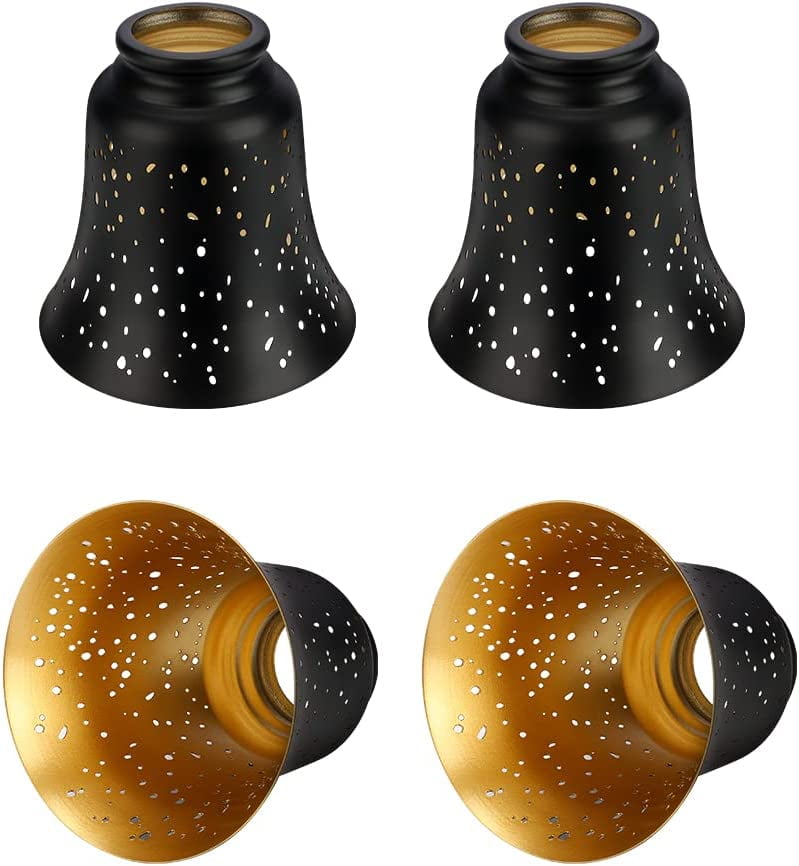 4 Pack Ceiling Fan Light Covers Shade Replacements with 15/8" Fitter