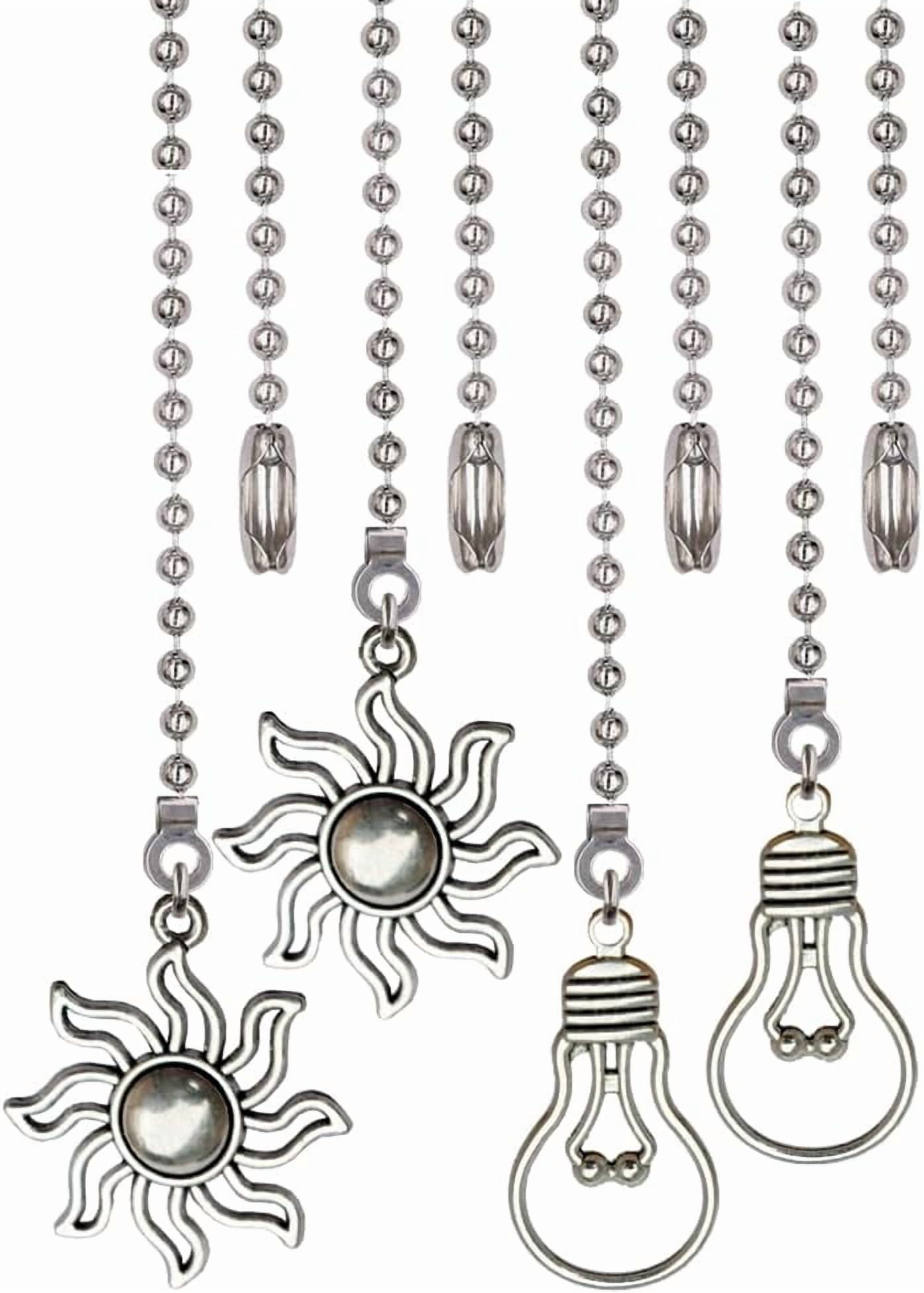 4 Pack Ceiling Fan Pull Chain, 12 Inch Chains Extension Ornaments (Fan ...