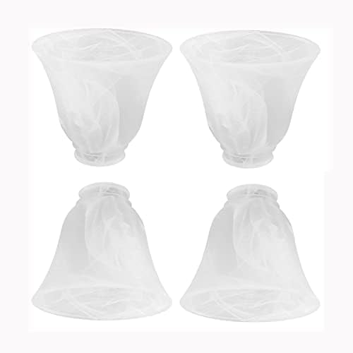 4 Pack Ceiling Fan Replacement Glass Shade 2-1/4 inch Fitter, Glass Light Cover White Alabaster Glass Globe for Chandelier, Bathroom Vanity Light Fixture, G0108$$Tools & Hardware Other