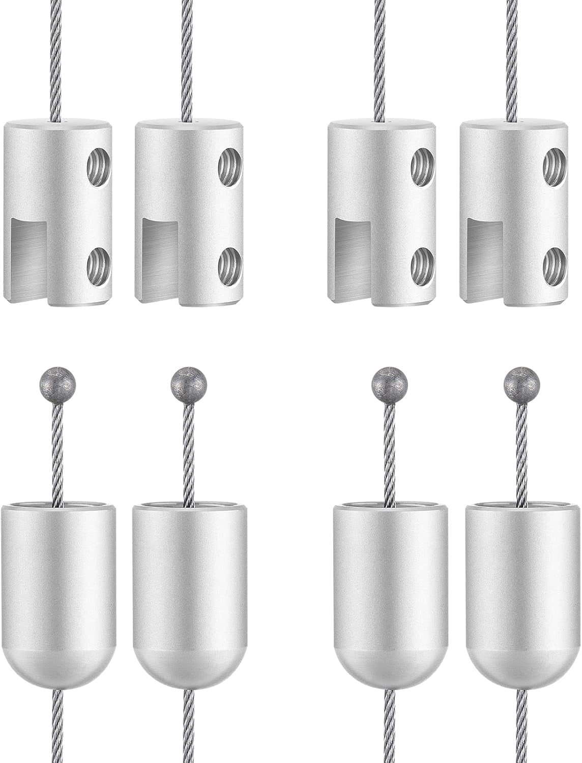 4 Pack Ceiling Sign Hanger Hanging Sign Bracket Display Solid Aluminum Picture Hanging Hardware for Hanging Acrylic Picture Sign Board Frame, Silver Silver Silver Silver Silver