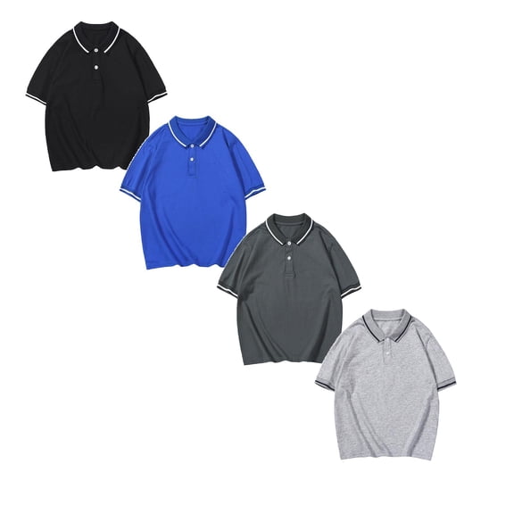 4-Pack Celivon Toddler Boys Girls Short Sleeve Casual Solid Gentleman Tops Holiday Shirts T Shirt