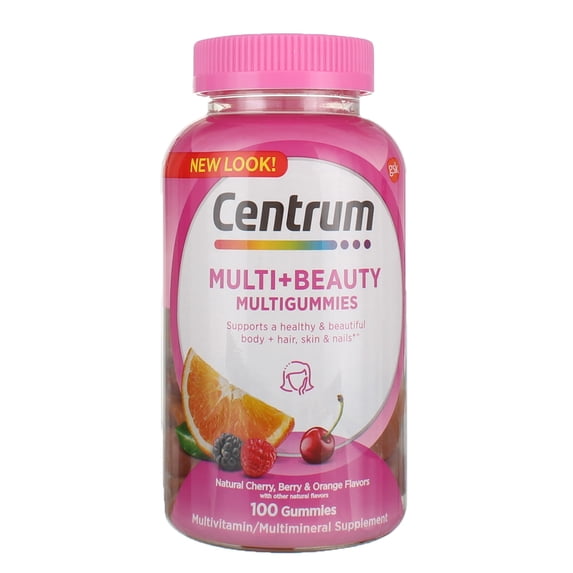 4 Pack - Centrum MultiGummies + Beauty Gummy Multivitamin For Women,