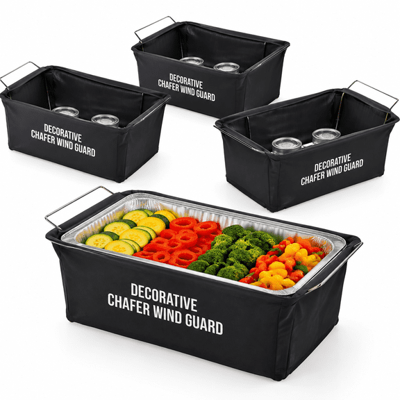 4-Pack Chafing Dish Wind Guard for Buffet Food Warmers, Universal Fit for Catering Events