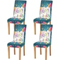 thumbnail image 1 of 4 Pack Chair Covers for Dining Room,Stretchable Dining Chair Slipcover Washable Removable for Kitchen,Hotel,Restaurant,Ceremony Protector - Happy Birthday Balloons, 1 of 6