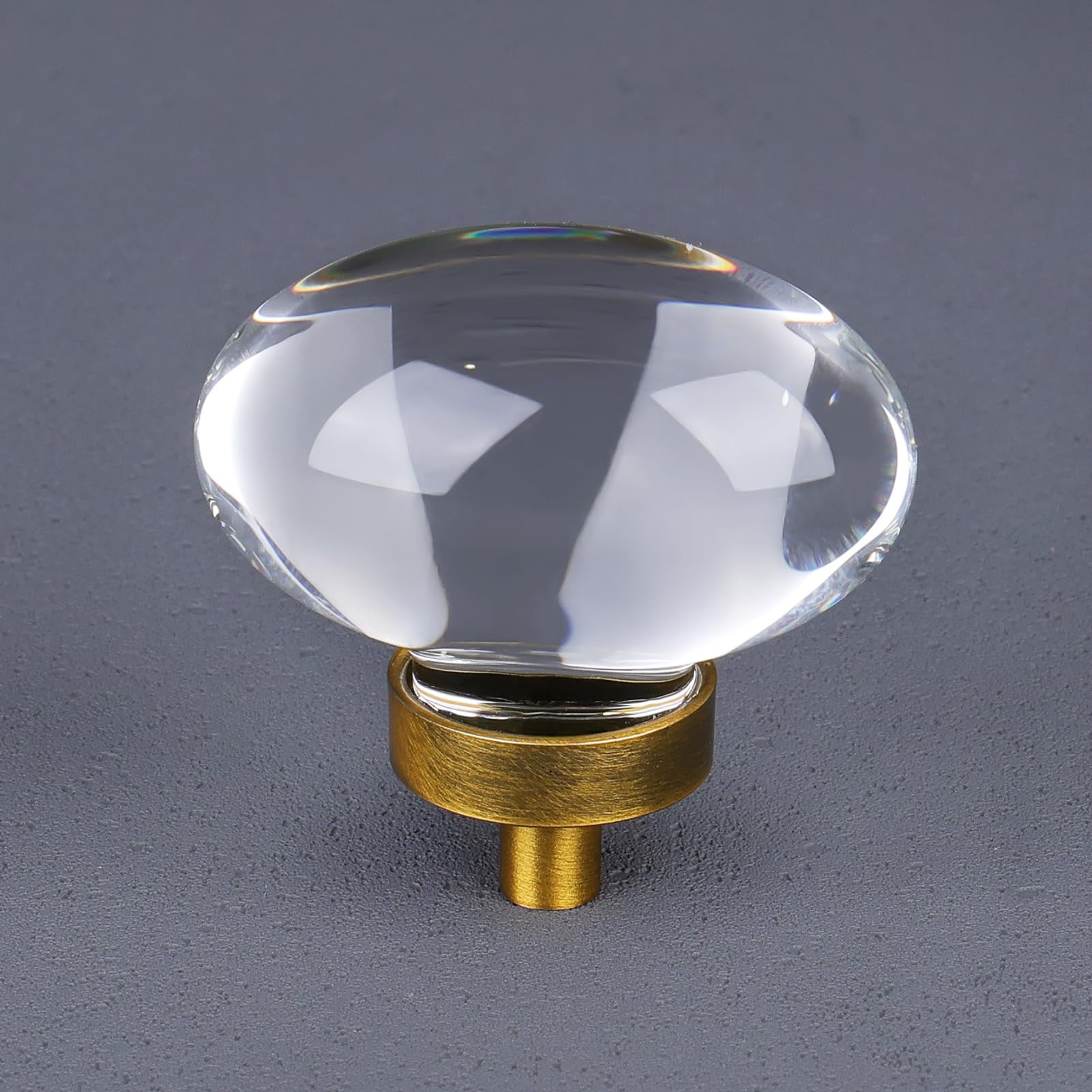 4 Pack Champagne Crystal Cabinet Knobs, Gold Cabinet Glass Knobs for ...