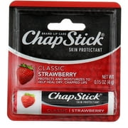 Chapstick Classic Lip Balm, Classic Strawberry, 0.15 oz 4 pack