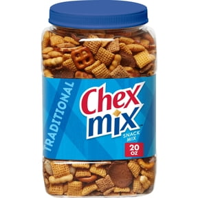 (4 Pack) Chex Mix Traditional Snack Mix, Salty Snacks Tub, 20 oz