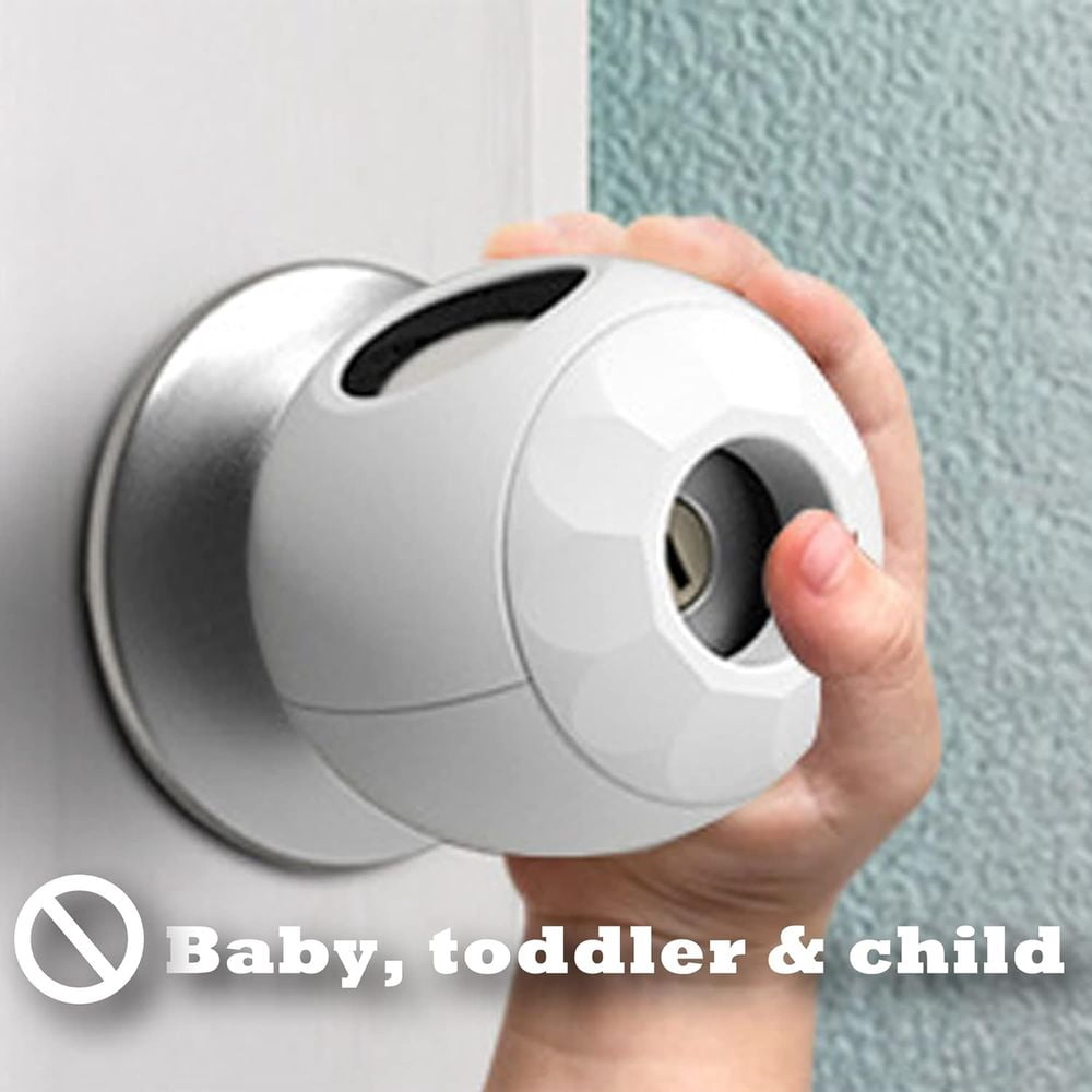 4 Pack Childproof Door Knob Covers Babyproof Door Handle Locks Door Safety for Kids & Toddlers