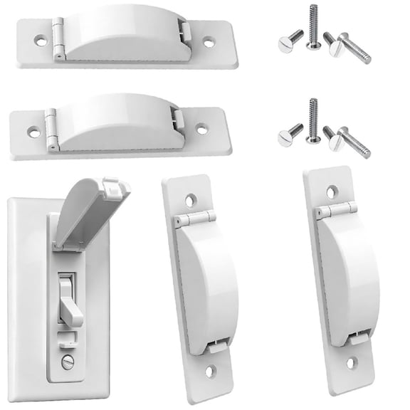4 Pack Childproof Light Switch Cover, Anti-Tweak Safety Plate for Toggle Switches, Fixed On/Off Position Lock to Keep Kids Safe, Easy Installation for Home & Apartment Protection