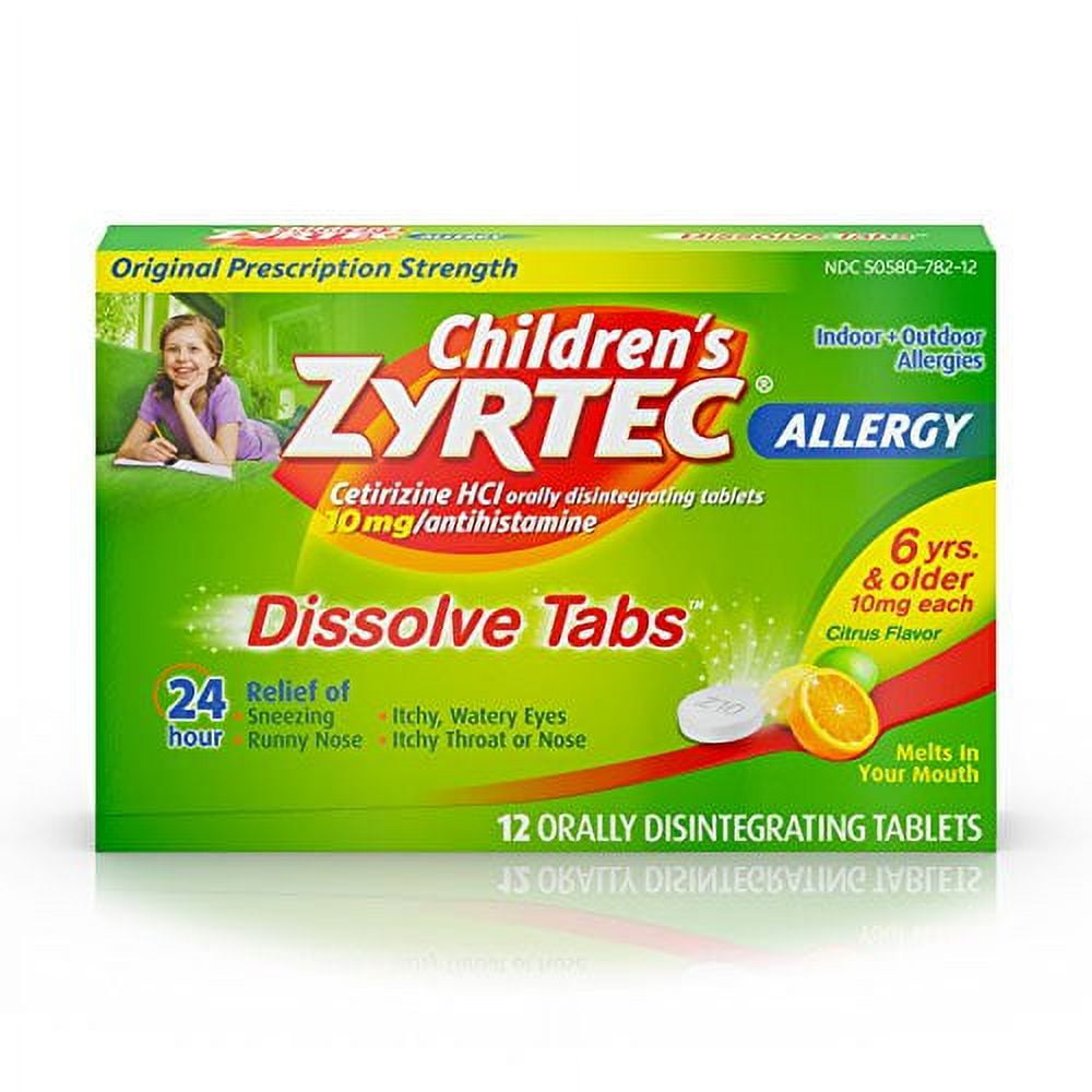Zyrtec Otc Child Dissolving Tablet Citrus 12Ct , 4-Pack