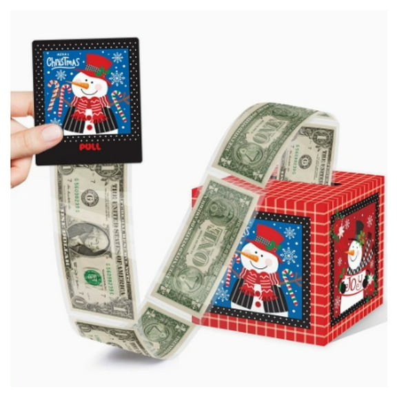 4 Pack Christmas Money Box for Cash Gift Pull,Christmas Tree & Snowman & Santa & Elk Money Gift Boxes for Cash with Pull Out Card DIY Set Surprise Merry Box (Cute Christmas)