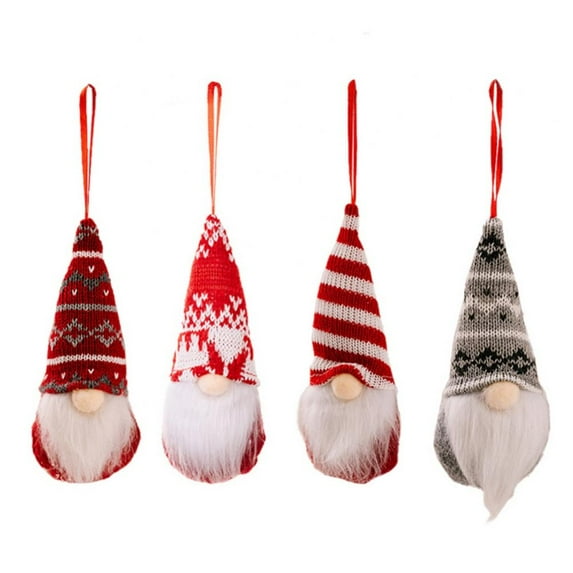 4 Pack Christmas Ornaments Hanging Christmas Gnomes Gnome Christmas Plush Gnome Hat Tomtees Plush Scandinavian Santa Ornament for Christmas Tree Decorations Home Christmas Decor