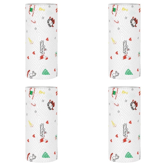 4 Pack Christmas Paper Napkins,Christmas Print Kitchens Paper Absorbent Oil Absorbent Kitchens Towel Paper