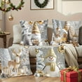 thumbnail image 1 of 4-Pack Christmas Pillow Covers 17x17in, Soft High-Quality Fabric Decorative Pillow Cases, Hidden Zipper for Convenience, Festive Decor for Sofa Living Room Bedroom (No Pillow Core), I, 1 of 7