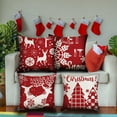 thumbnail image 1 of 4 Pack Christmas Pillow Covers, Christmas Cushion Covers, 18×18 Inch Linen Red Christmas Snowflake Throw Cushion Covers, Christmas Pillow Cases for Xmas Indoor Home Sofa Decor B/4PC, 1 of 9