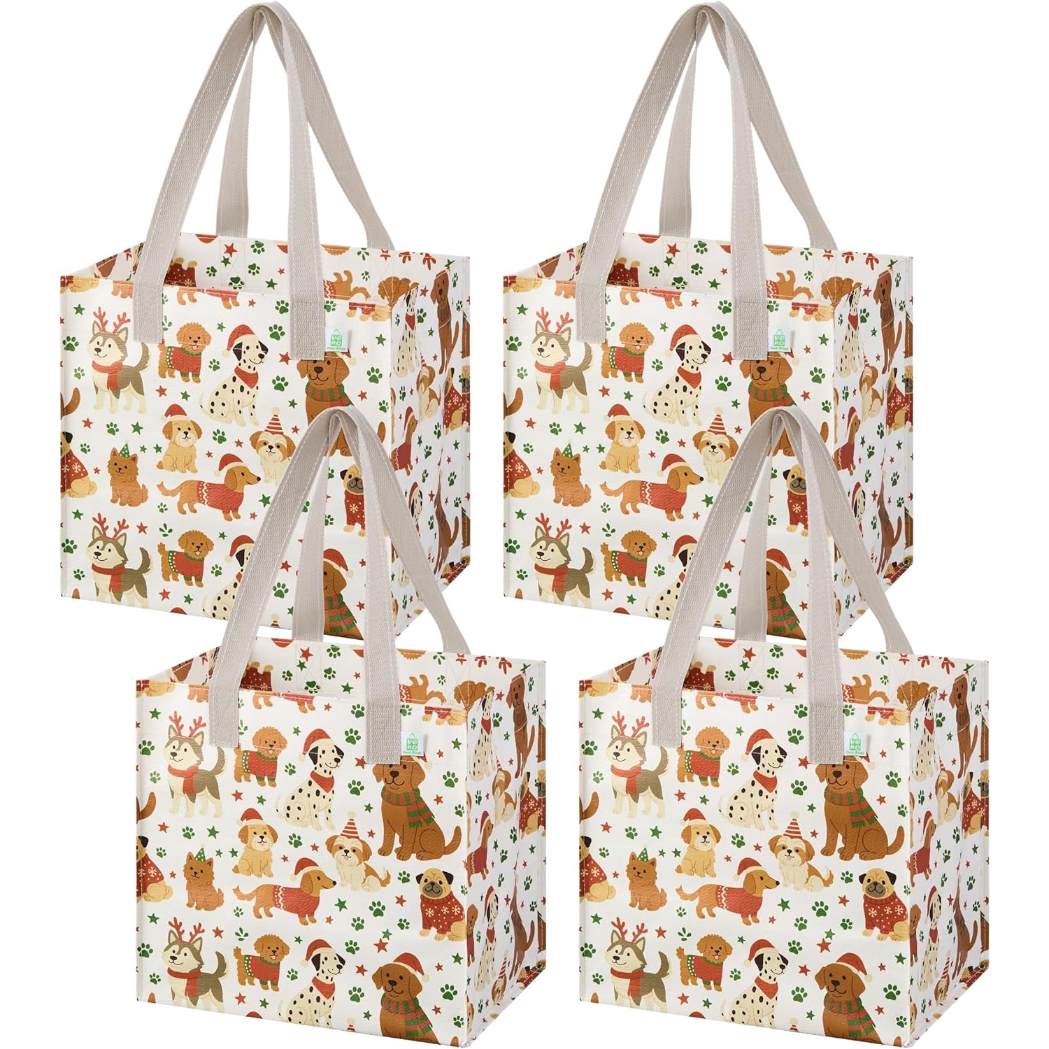 Xhuibop Reusable Grocery Bags Large - Washable Polyester Shopping Tote With Foldable Pocket, Christmas Gifts For Women