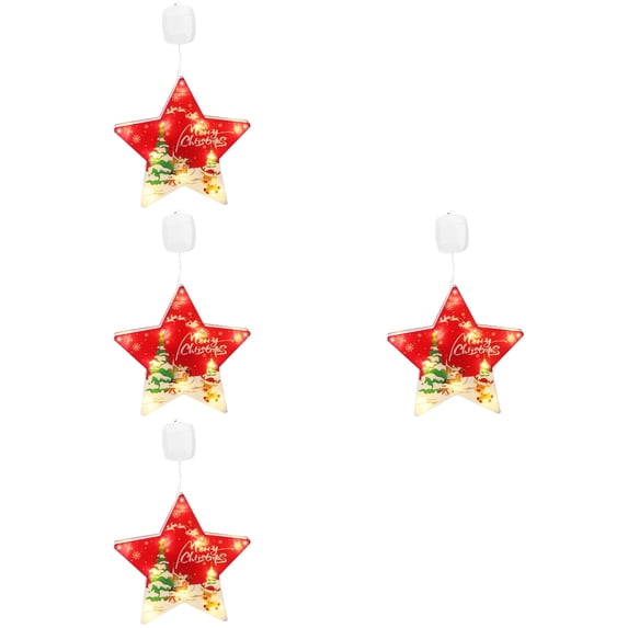 4 Pack Christmas Sucker Lights Indoor Decorative Lamp Window Hanging LED Suction Party Santa Claus Decoration