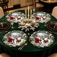 thumbnail image 1 of 4 Pack Christmas Themed Round Placemats,Washable Heat Resistant Table Mats, Holiday Dinner Party Table Decor, 1 of 6