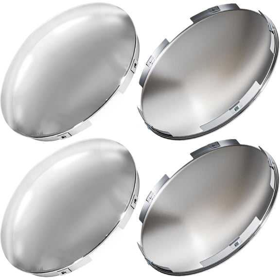 4 Pack Chrome Truck Hub Caps 8 Inch Baby Moon Style Rear Axle Covers Compatible with Peterbilt Freightliner Semi Trucks