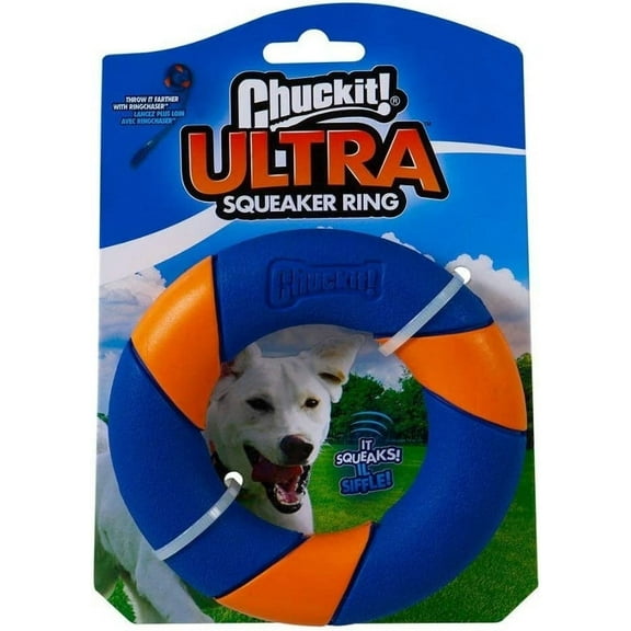4 Pack Chuckit Ultra Squeaker Ring Dog Toy [Dog Fetch Toys] 4 count