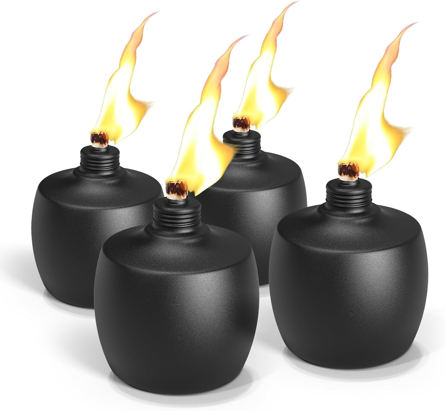 4-Pack Citronella Tabletop Torches,  21 oz Table Top Torches for Outdoor, Metal Oil Burner Candles, Garden Torches with Fiberglass Wick for Yard, Patio, Deck, Garden, Party, Landscape