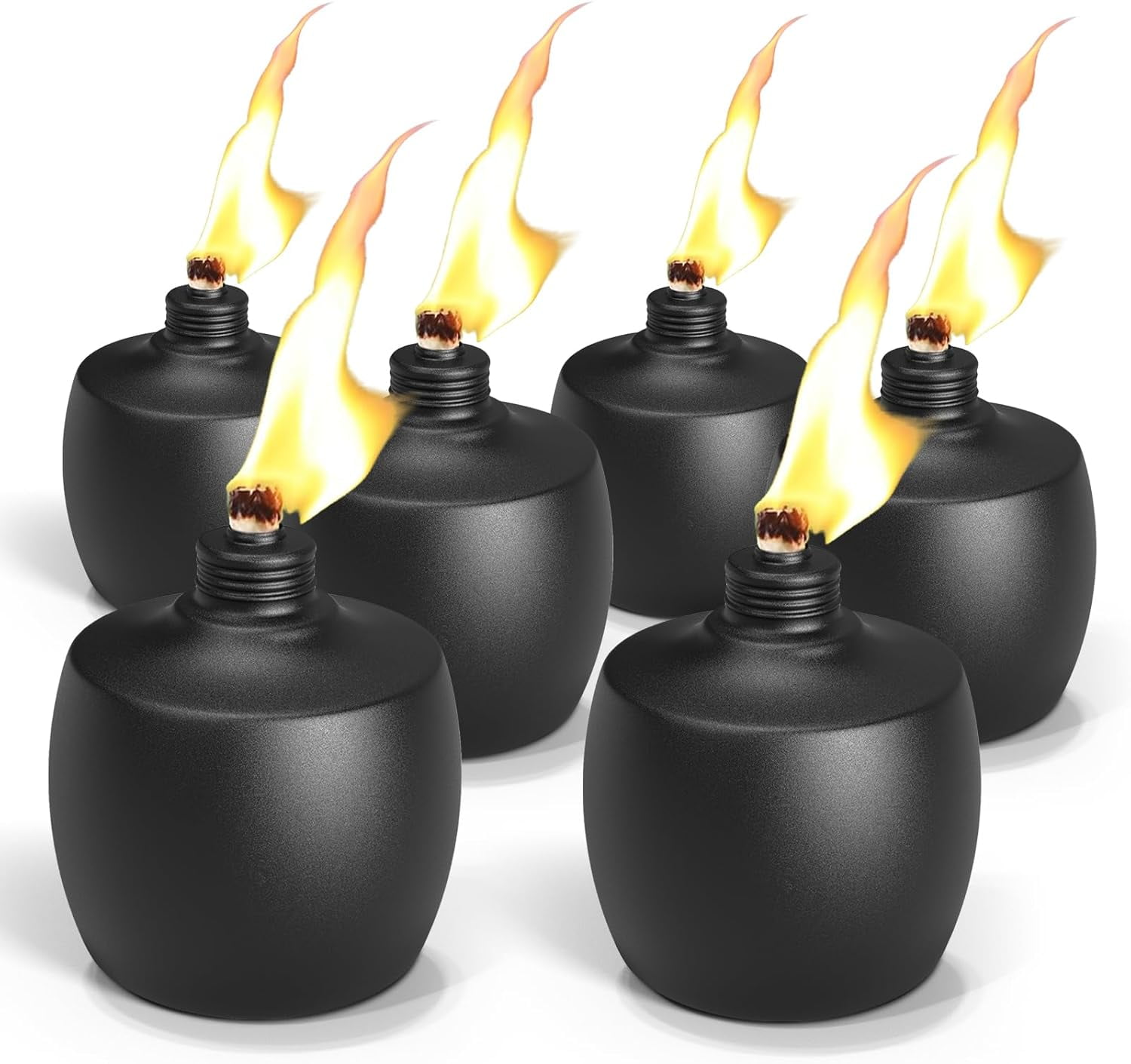 4-Pack Citronella Tabletop Torches,  21 oz Table Top Torches for Outdoor, Metal Oil Burner Candles, Garden Torches with Fiberglass Wick for Yard, Patio, Deck, Garden, Party, Landscape
