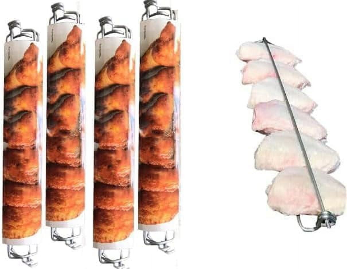 4 Pack Clamping Wing Rails for Grilling Chicken Wings, Wing Rails for ...