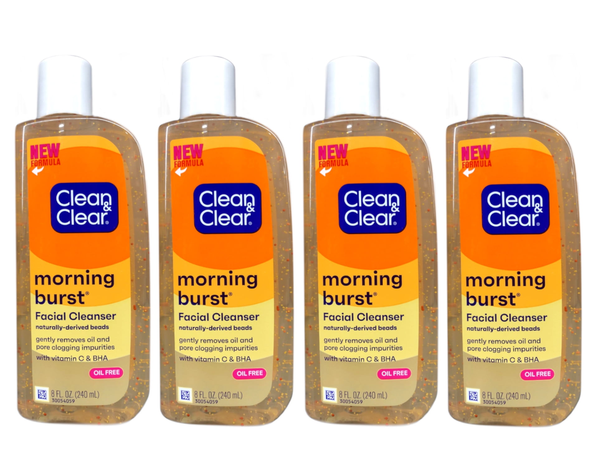 4 Pack - Clean & Clear Morning Burst Oil-Free Gentle Daily Acne Face Wash and Facial Cleanser, 8 fl oz