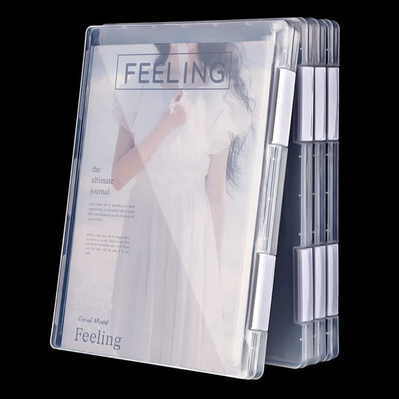 4 Pack Clear A4 Magazine Protector Storage Cases, 12.1x9.1 Inch Portable Plastic Document Organizer Folders for Collectors Office