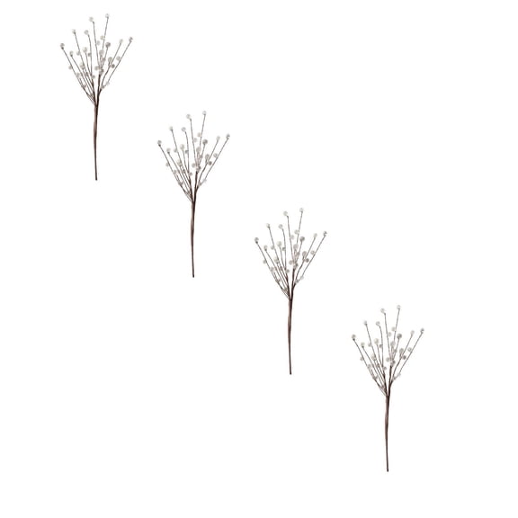 4 Pack Clear Acrylic Crystal Picks for Christmas Tree, Icy Crystal Branch Floral Sprays, Holiday Decor Stems for Xmas Tree, Wreath & Table Centerpiece Arrangements