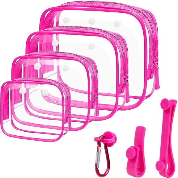 4 Pack Clear Bogg Beach Makup Bag Accessories with 3 Pack Insert Hooks for , Clear Bogg Makeup Pouches Phone Holder for Divider Storage Inner Compatible Pouch Travel Bag