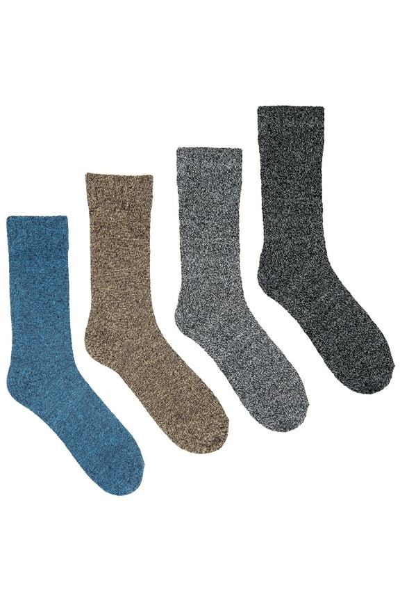 4 Pack Clear Creek Men's Marled Crew Socks Shoe Size 10-13