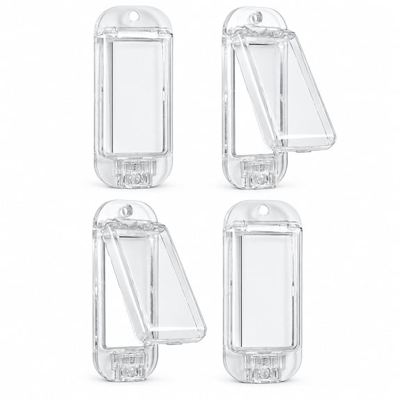 4 Pack Clear Light Switch Guard Cover for Rocker Switches, Transparent Wall Plate Protector with 8 Screws, Flip Open Switch Cover