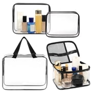 4 Pack Clear PVC Makeup Bag, Waterproof TSA Approved Travel Toiletry Bag for Women Men