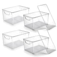 thumbnail image 1 of 4-Pack Clear Storage Bins with Lids, Stackable Plastic Organizer Bins for Pantry, Fridge, Freezer, Cabinet, 1 of 7