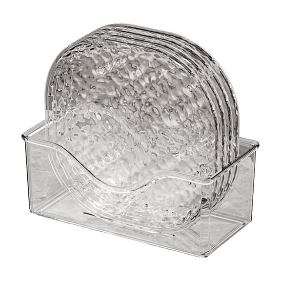 4 Pack Clear Plastic Serving Trays With Base, Reusable Food Serving Plates, Stackable Dishwasher Safe Tray For Kitchen Camping Party Daily Use