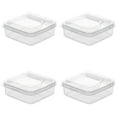 thumbnail image 1 of 4 Pack Clear Plastic Sliced Cheese Container with Flip Lid, Airtight Leakproof Fridge Storage Organizer, Convenient Refrigerator Food Holder & Organizer, for Cheese, Butter, Fruits & Vegetables, 1 of 5