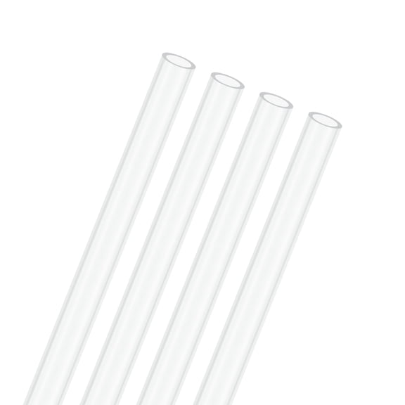 4-Pack Clear Plastic Tube, 6mm[0.24"] ID x 8mm[0.31"] OD High Impact Rigid Polycarbonate Round Pipes [245mm/10IN]