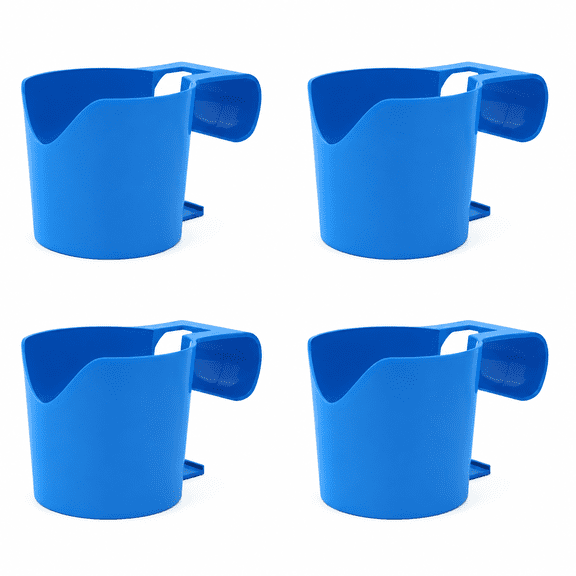 4 Pack Clip-On Pool Cup Holders, Heavy Duty Above Ground Pool Drink Holders, Spill Proof Beverage Beer Can Bottle Rack for Pool Ledge, Patio, Beach Party