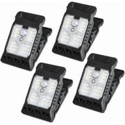 4 Pack Clip on Solar lights Outdoor, Solar Clip Light with Motion Sensor,Portable Outdoor LED Light for Camping, Adjustable Clip On LED Light for Garden, Multifunctional Clip Lamp for Garage