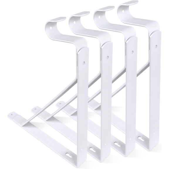 4 Pack Closet Shelf Rod Brackets Heavy Duty Wall Mounted Support 11 Inch White