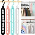 thumbnail image 1 of 4 Pack Clothes Hanger Organizer, 9 Holes Rotate Anti-Skid Folding Hanger with Multifunction Space Saving and Cascading Features for Heavy Clothes, Shirts Pants Dresses Coats, 1 of 7