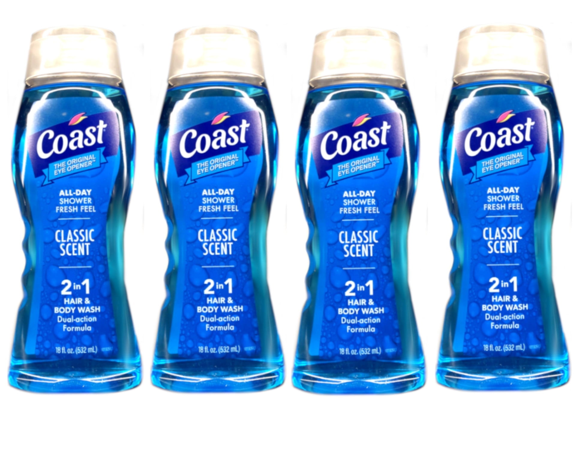 4 Pack Coast Classic Scent Hair & Body Wash 18oz Each