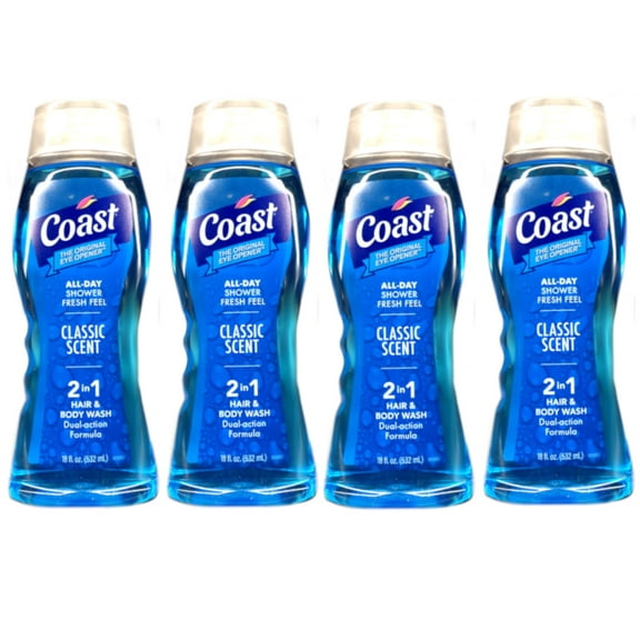 4 Pack Coast Classic Scent Hair & Body Wash 18oz Each