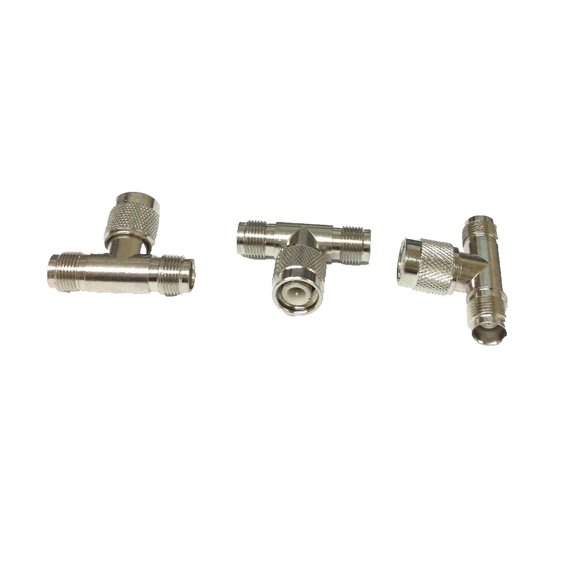 4-Pack Coax Cable 50 Ohm "T" Adapter TNC Male To Double TNC Female