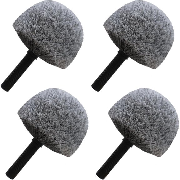 4 Pack Cobweb Duster Head Brush - High Efficiency Twist-On Spider Web Brush for Indoor & Outdoor Cleaning, Compatible with Standard Threaded Poles