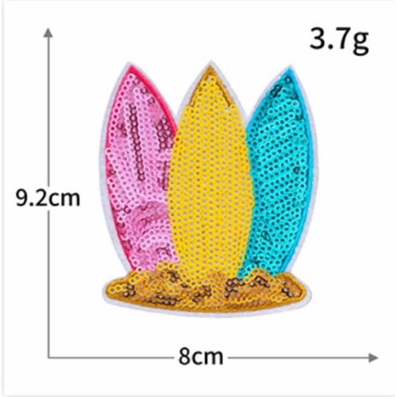 4 Pack Coconut Tree Embroidered Cloth Patches - Summer Style Sequin Iron-On Patches for Clothing, Bags, and Accessories