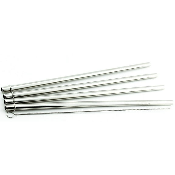 4 Pack Cocostraw for Bubba Envy 24 oz Big Tumbler PerfectFIT 18/8 Stainless Steel Drinking Straws With Cleaning Brush