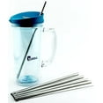 thumbnail image 1 of 4 Pack Cocostraw for Bubba Envy 32 & 48 oz Big Tumbler PerfectFIT 18/8 Stainless Steel Drinking Straws + Cleaning Brush, 1 of 7