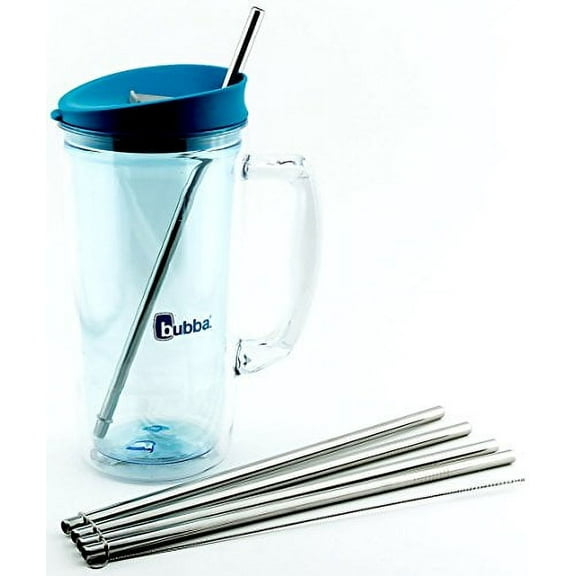 4 Pack Cocostraw for Bubba Envy 32 & 48 oz Big Tumbler PerfectFIT 18/8 Stainless Steel Drinking Straws + Cleaning Brush